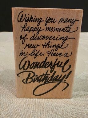 Birthday Wish Wood Mounted Rubber Stamp Stampendous Fun Stamps M15 1991
